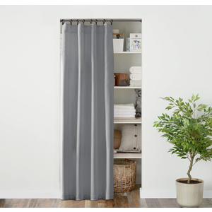 Rod Pocket Door Curtain,Light Grey,40" x 80" - 1 Panel