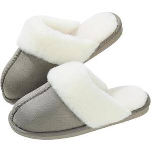 Parlovable Women's Memory Foam House Slippers, Non-Slip Indoor/Outdoor | Cloud-Like Comfort for Hard Floors, Ultra-Soft Faux Fur Machine Washable House Shoes for Winter