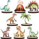 Beeveer 16 Pieces Dinosaur Party Centerpieces for Table Decorations 3D Dino Safari Jungle Animal Theme Baby Shower Table Topper Stand Decor For Boys Girls(Dinosaur)