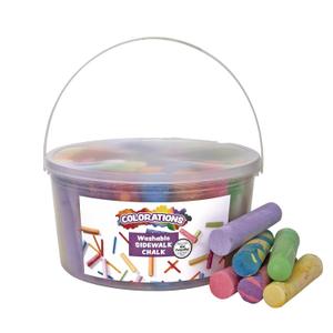 2 x Colorations Sidewalk Chalk 50pc 4 x 1 Washable, Bright Colored Chalk Set Fun Kid Art Colors & Patterns Draw on Classroom Chalkboard or Outdoor Playground Jumbo Bulk