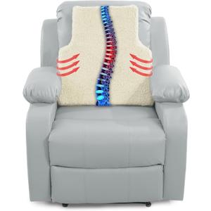 MABOZOO Sherpa Fleece Lumbar Support Pillow for Recliner Chair,Memory Foam Lumbar Pillow for Back Pain Relief,Ergonomic Back Support Pillow for Car, Couch, ReclinerBeige