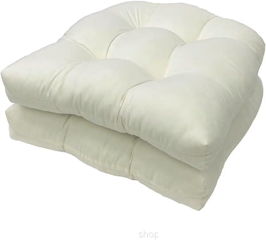 Outdoor Chair Cushions Patio Furniture Cushion Waterproof Outdoor Cushion for Patio Furniture Set of 2 U Shaped Overstuffed Seat Cushions for Wicker Chair (Only Cushion) Beige, 18.9x18.9in