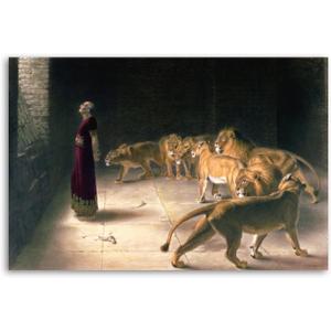BNE Daniel in The Lions Den Poster Decorative Painting Canvas Wall Art Living Room Posters Bedroom Painting 16x24inch(40x60cm)