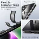 Magnetic Hybrid Clear Case for iPhone 14 - [Compatible with MagSafe] [Built-in Camera Protector] [Not Yellowing] Hard Transparent Back Silicone Edge Phone Case Cover, 6.1", Black