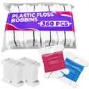 360 Pcs Embroidery Floss Bobbins - Lightweight, Durable Plastic Embroidery Floss Organizer with Hanging Holes, Thread Slits - Optimal Size, Reusable Design for Neat and Easy Storage and Organization
