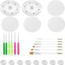 Cookie Decorating Kit Supplies Including 2 Acrylic Cookie Turntable 6 Cookie Scribe Needle 4 Silicone Mesh Mats 6 Cookie Decoration Brushes 8 Rubber Feet Bumpers (Number A)