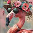 Natuyalo Paint by Numbers Kits for Adults Flamingo Paint by Number for Adults Beginner Animals Drawing Paintwork with 3 Paintbrushes Acrylic Canvas Painting 16x20 Inch (ART-07)