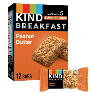 KIND Breakfast Bars, Peanut Butter, Healthy Snacks, Gluten Free, 5g Protein, 6 Count (EXP 09/16/26)
