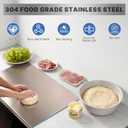 Stainless Steel Cutting Board with Lip, Extra Large Non Toxic 304 Metal Cutting Board for Kitchen, Non-Slip Mat Included, Chopping Board for Meat Veggies Dough Baking, 27.6" x 19.6", 19.7"L x 27.6"W