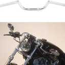 AnXin Motorcycle 7/8" Handlebar Cafe Racer Ace Clubman Style Handlebars 22MM Universal For Bobber Custom Application Chrome