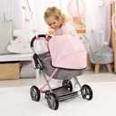 Bayer Baby Doll Stroller Toy Set with Accessories - Pink/Grey Pretend Play Carriage for Toddlers & Kids up to 18 Inch Dolls