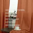 Pitalk Burnt Orange Curtains 96 Inches Long for Living Room 2 Panels Grommet Energy Efficient Drapes Lightweight Sheer Linen Terracotta Colored Curtains for Kids Bedroom Toddler Red Orange 8 FT 52x96