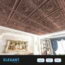 Art3d Drop Ceiling Tiles, Glue up Ceiling Tiles, 2'x2' Plastic Sheet in Antique Copper (12-Pack, 48 Sq.ft)
