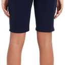 IZOD Juniors Uniform Bermuda Shorts, Skinny Style with Hook & Eye Closure, Stretch Twill Fabric (Black)