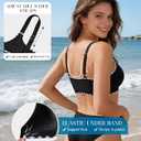Sports Bikini Tops for Women Swim Bra Wirefree Workout Swimsuit Top Comfortable Support for Swimming, Beach, Active Wear (Black, XXL)