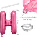 Pink Purple Happy Birthday Balloon Banner Set -16 Inch Foil Letters Balloons, Reusable Birthday Decorations and Party Supplies, Suitable for Men and Women's Birthday DecorationsParty Backdrop