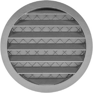 2 x  160mm 6 inch Round Grey Aluminium Ventilation Grille - Air Vent Cover with Mesh (Gray)