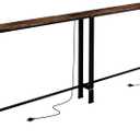 78" Narrow Console Table,Sofa Table with Charging Station, Narrow Long Entryway TableBehind Couch Table,for Living Room, Hallway, Foyer(Set of 2,Brown)