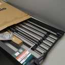 Babelio Metal Auto Close Baby Gate PressGuard P7,Extra Wide Pet Gate for The House and Doorways, Pressure Mounted Walk Thru Child Gate with Door (Black, 30" Tall 29"-48" Wide)