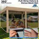 10x10 Pop Up Canopy Tent with Mosquito Netting, Ez Up Portable Waterproof Instant Outdoor Screen Shelter, Pop Up Tent for Patio, Backyard, Parties, Camping and Events, Beige