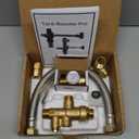Cash Acme 3/4 Inch Tank Booster Water Heater with Thermostatic Mixing Valve, Temperature Gauge, Braided Hose, Domestic and Commercial Application, PEX Pipe, PE-RT, CPVC, Copper, 24644