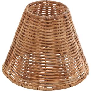 Aspen Creative 51003 Empire Clip-On Chandelier Lamp Shade, Natural Rattan, 3" Top x 6" Bottom x 5" Slant Height