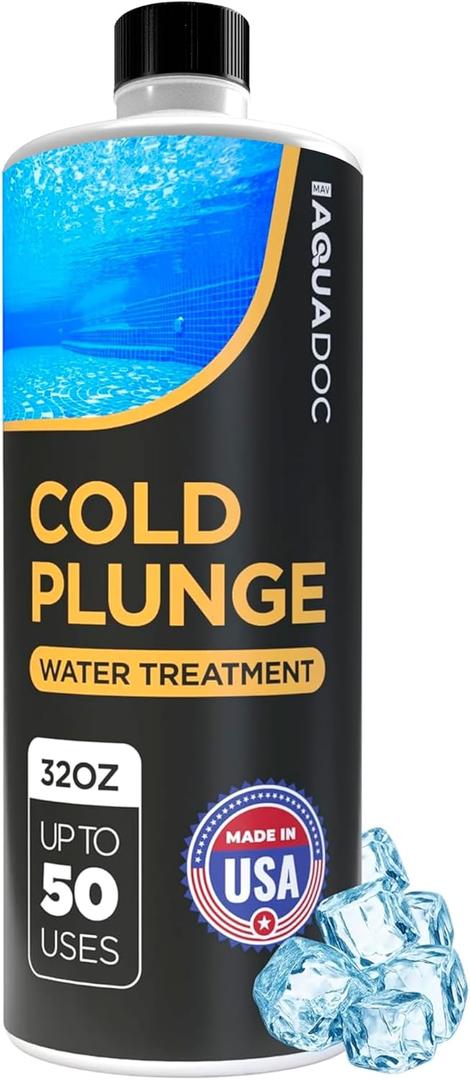 AquaDoc Cold Plunge Water Treatment - Ice Bath Cleaner and Water Stabilizer - Cold Plunge Weekly Treatment for Fresh Water - Made in USA - 32oz