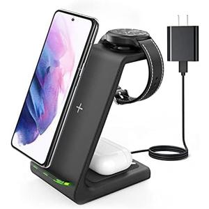 Wireless Charger for Samsung&Android: JoyGeek 3 in 1 Charging Station for Galaxy Watch5 Pro/4/3/Active2/1 - Phone Charger Stand for S23 Ultra/S22/S21/S20/Note 20, Z Fold&Flip Series, Buds2 Pro (Cobalt Black)