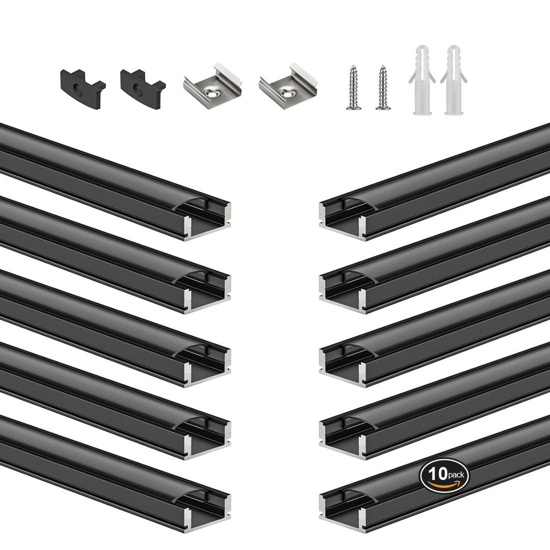 BTF-LIGHTING 1.64 ft LED Aluminum Channel System 10-Pack U-Shaped