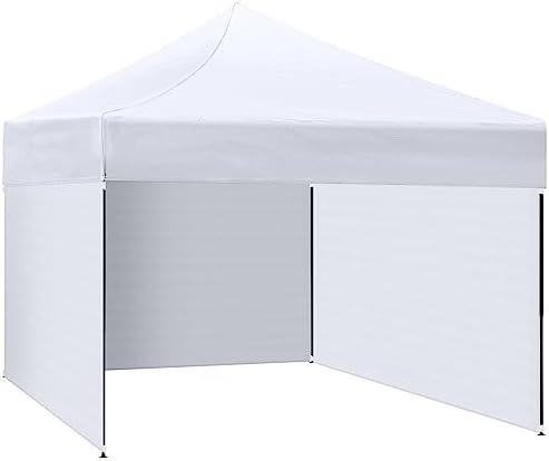 Amylove 4 Pcs 10x10 ft Canopy Replacement Top Cover with 4 Removable Side Walls, Waterproof Sunshade Top for Outdoor Camping Events, and Privacy (Canopy Not Included)(White)