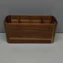 ZUJJAFY Utensil Holder, Extra Large Kitchen Utensil Holder for Counter with 4 Compartments, Wooden Kitchen Utensils Organizer for Countertop Cooking Spatula Storage, Acacia Wood