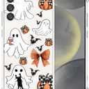 2 x Clear Halloween Phone Case for Samsung S23 FE,Pumpkin Bow Pattern Cover Soft Bumper Protective Cute Boys Girls Phone Case for Samsung S23 FE-Pumpkin Bow