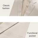 UNINUKOO Mens 2 Piece Suit Linen Summer Top Blazer Pants Sets Beach Wedding Wear Vacation Prom Suits for Men (Blue, L)