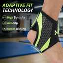 Ankle Brace Adjustable Lace-Up Support with Breathable Compression Sleeve, Arch Support & Stirrup Straps for Basketball, Sports Stability, Sprain Recovery Unisex for Men & Women (2 pcs Green)