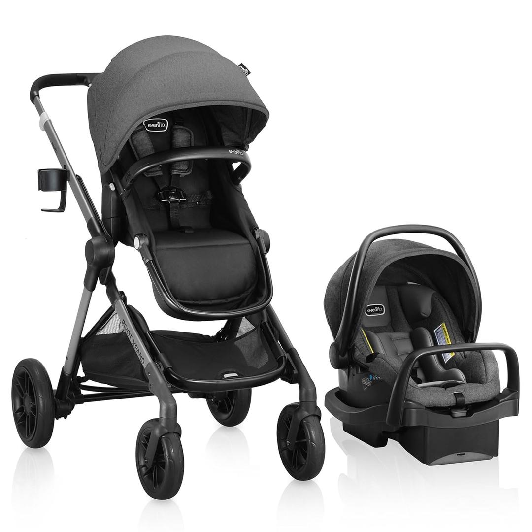 Evenflo Pivot Xpand Modular Travel System with LiteMax Infant Car Seat with Anti-Rebound Bar (Sabino Gray)