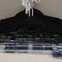 Amazon Basics Velvet Non-Slip Skirt Clothes Hangers with Clips, 360 Degree Rotatable Hook, Sturdy Construction, Organize Pants and Skirts, Black/Silver, 50-Pack