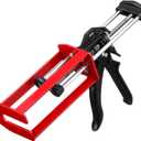 Relaxweex 1 Pc Epoxy Gun Dual Component Caulking Gun, 200 ml / 6.75 Fl oz, Manual Double Cartridge Caulking Gunning for Panel Bonding Adhesive Applicator Fillers, Mix Ratio 1: 1 and 2: 1, Red