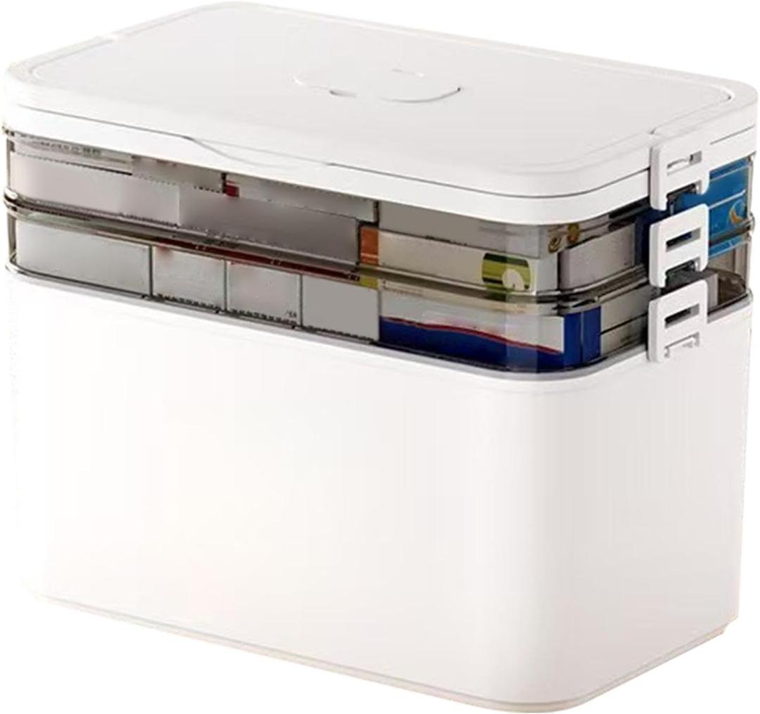 Medicine Box - Medicine Organizer Box, Multi-Layer Pill Holder Case | Clear Medicine Storage Organizer with Handles for, Supplements, and Medical Supplies in Home, Office, or Dorm