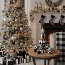 Jenaai Black and White Checkered Decor, 15.3'' Large Resin Tabletop Decor Black White Figurine Holiday Winter Modern Decoration for Home Table Centerpiece Mantel Desk Shelf Office