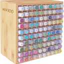 MinBoo Art Marker Storage Organizer for 100 Markers, Bamboo Art Supply Rack, Pens Color Pencils Paint Brushes Stationary Organizer Holder for Home Classroom Office Desk Decor