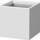 Kante 10 Inch Square Concrete Planter for Outdoor Indoor Home Patio Garden, Large Plant Pot with Drainage Hole and Rubber Plug, Pure White