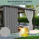 Patio Curtains Outdoor Waterproof - 6 Panels Privacy Weatherproof Outside Curtains with Grommets for Pergola, Gazebo, Porch, Cabana, Balcony, 54 x 95 Inch, Silver