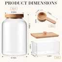 2 Pcs Half Gallon Glass Laundry Storage Containers Jars Set 1 Pcs Acrylic Dryer Sheet Holder Laundry Pods Container with Acacia Lid 2 Spoon for Detergent Powder Scent Beads Bath Bombs Salt