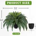 Hollyone 2Pcs Artificial Large Fern Boston Potted Plant for Outdoors & Indoor 25.5inch Faux Fake Fern Bush Plant in Pot for Patio Garden Farmhouse Windowsill Entrance Porch Office Room Home Decor