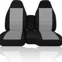 Front 60/40 Split Bench Seat Covers with Console Armrest Seat Cover-Gray Fit for Chevy Colorado GMC Canyon 2004 2005 2006 2007 2008 2009 2010 2011 2012