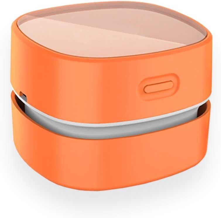 ODISTAR Desktop Vacuum Cleaner, Mini Table dust Sweeper Energy Saving with auto Power-Off Function, High Endurance up to 400 mins, Cordless&360º Rotatable Design for Keyboard/ Office(Orange Charging)