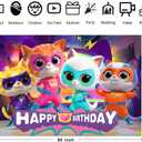Super Cats Birthday Decorations,Super Cats Happy party Banner Backdrop for Kids Birthday Party Supplies (5x3ft)