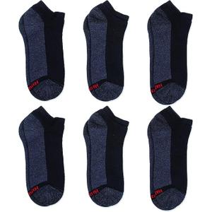 Hanes Men's Max Cushion Low Cut Socks (12-14, Black/Grey - 12 Pair Pack)