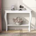 ChooChoo Narrow Console Table, Chic Accent Sofa Table, Entryway Table, White (11.8"D x 39.3"W x 31.4"H)