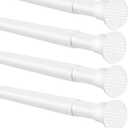 4 Pack White Spring Tension Curtain Rods 18-36 Inch Adjustable Expandable Spring Loaded Curtain Rods No Drilling Suitable for Small Short Tension Rods 23-34 Inch Doors, Windows, Closet